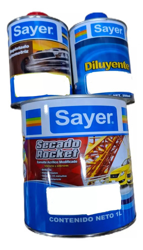 Pintura Kit Automotriz Esmalte Acrílico Secado Rápido 1lt | Envío gratis