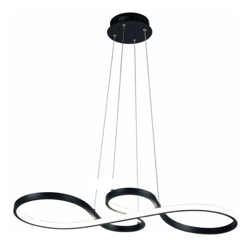 Lustre Pendente Led 40w Design Moderno Luz 3em1 Preto 110v/220v