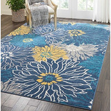 Alfombra Azul Floral 7' X 10' Nourison Passion