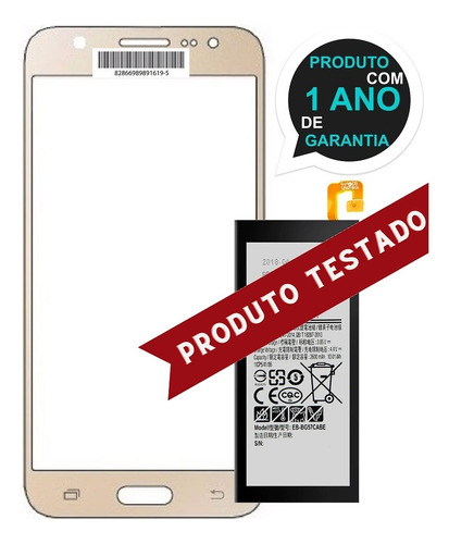 Tela Para J5 Prime G570 Vidro Proteção Gorila Glass+ Battria