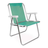 Silla Alta De Playa Sannet Anis Mor De Aluminio, Ref.2278, Color Verde