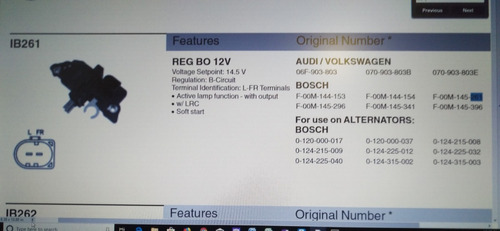 Regulador Voltaje Audi Vw Porche Mb Alternador Bosch Ib261 Foto 7