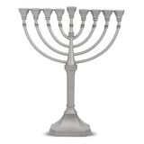 Menorah/candelabro Zion Judaica Plata Satinada