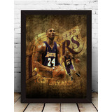 Pôster Quadro Kobe Bryantt Moldura Com Vidro  33x43 Cm #7