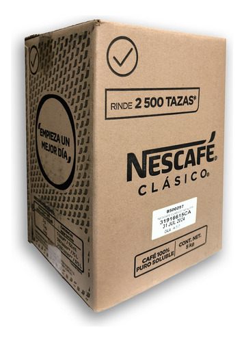 Nescafé Clasico Soluble Original Nestle, Caja Negocio 5kg 