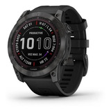 Reloj Gps Garmin Fenix 7x Zafiro Solar Titanio Dlc (51mm) Color De La Caja Carbón/negro Color Del Bisel Carbón/negro