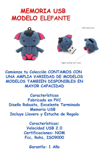 Memoria Usb Elefante 8gb Envio Incluido