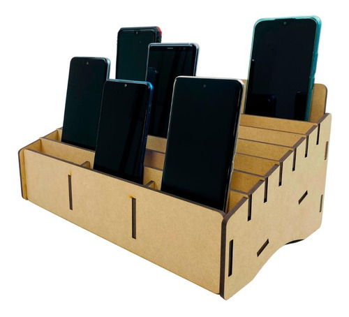 Caja Organizador Exhibidor Mdf 21 Porta Celulares Reparacion