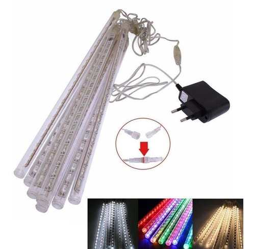 Chuva Meteoro Cascata 8 Tubos 384 Leds Iluminação Natal Cor Das Luzes Amarelo 110v