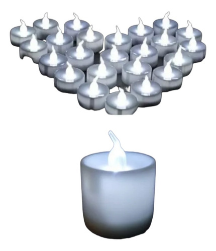 12 Oferta Velas Con Luz Led Blanca Pilas Incorporadas