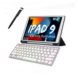 Capa Smart Com Teclado Para iPad 9 ª Geração 10,2 + Caneta