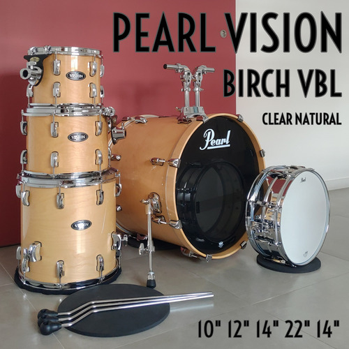 Bateria Pearl Vision Birch Vbl 22 14 12 10 E Caixa Sensitone
