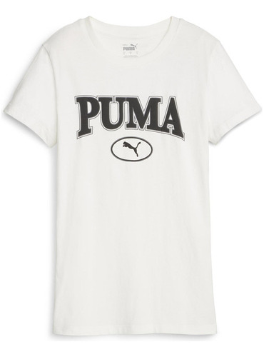 Polera Algodon Puma Squad Graphic Tee Blanco Mujer