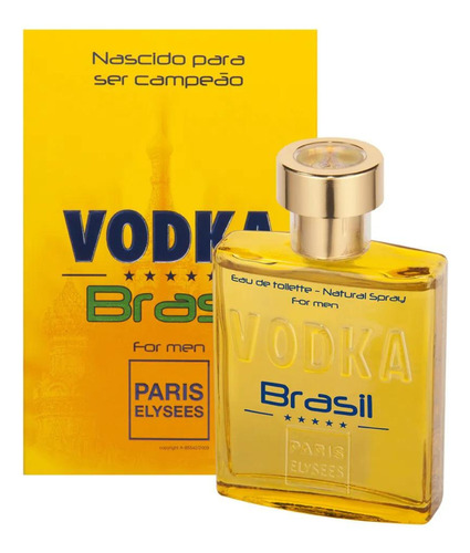 Perfume Cítrico Masculino Vodka Paris Elysees Original C/ Nf