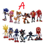 12 Peças De Boneco De Ação Sonic Toy.