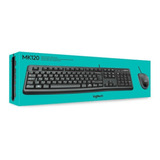 Kit Teclado Mouse Usb Logitech Mk120 Windows Linux