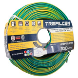 Rollo Cable Trefilcon Verde Amarillo 1mm Tierra Iram 100 Mts