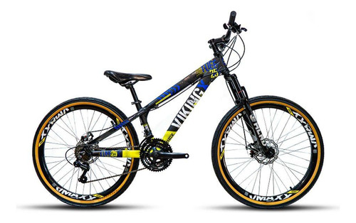 Bicicleta Vikingx Tuff 25/30 Aro 26 Vmaxx 21v Preto Amarelo