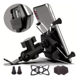 Suporte Celular Motocicleta Com Carregador Universal Usb 