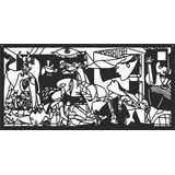 Cuadro La Guernica En Madera Calada Negro 120x60cm Mdf6mm 