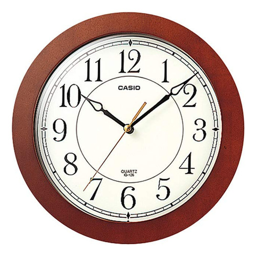 Casio Iq-126-5 Reloj De Pared Con Marco De Madera Marrón De