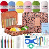 Kit De Crochet 63pcs Para Principiantes Con Hilo De 6 Colore