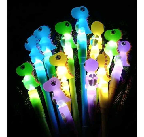 Plumas Kawaii Con Luz Dinosaurios Boligrafo Lapicero Kawaii