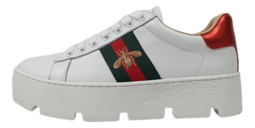 Tenis Calzado Gucci Ace Con Plataforma Mujer 