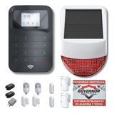 Sistema De Alarma 100% Inalámbrica Con Sirena Exterior Wifi Celular Gsm App Panel Pantalla Color Governor Gv-safe400 Kit Nº3 Negro