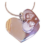Foto Medalla Acero Quirúrg Oro Corazón Doble Cadena Clapton