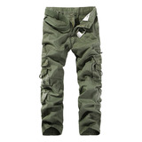 Pantalones De Camuflaje Con Múltiples Bolsillos Para Hombre