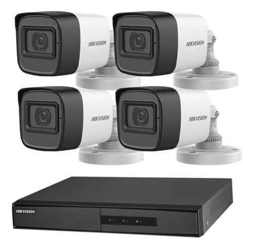 Kit Seguridad Hikvision Dvr 8 + 4 Camaras Exterior 1080p 2mp