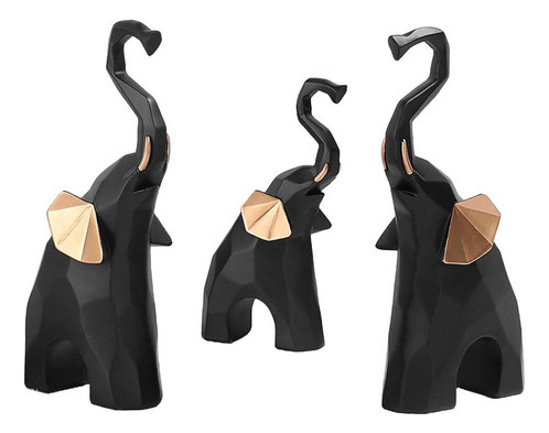 3 Estatuas Modernas De Elefantes, Modelo Animal De Resina