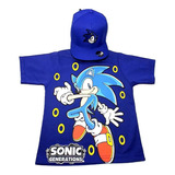 Camiseta Sonic Infantil + Boné Sonic Bordado Com Ajuste