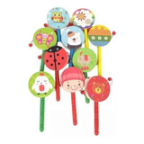 Pack X5 Tamborcito Infantil Didáctico Madera Música 