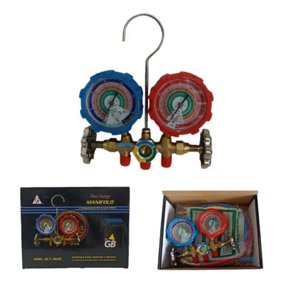 Manifold manómetros De Bronce Para R134, R507, R404 Y R410 marca GB | Meses sin interés