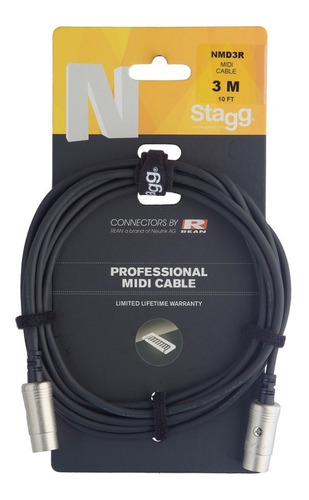 Stagg Nmd3r Cable Midi - Midi 3 Metros Ficha Din 5 Pines