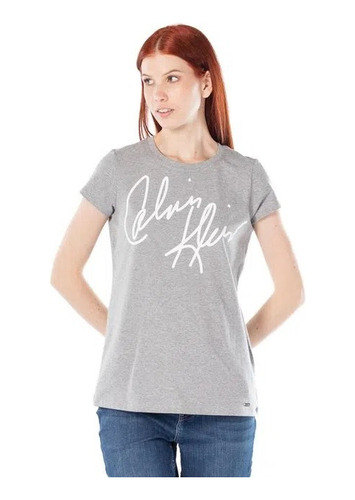 Playera Calvin Klein Gris Para Mujer M2thc824 Heg