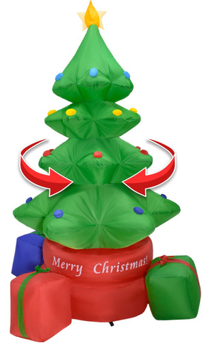 Inflable Navidad Arbol Giratorio Jumbo 2.2m Decoracion Led