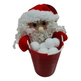 Mini Papai Noel No Balde De Natal Feltro Decoração Natalina