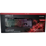 Teclado Gamer Unitec Retroiluminado Usb Pc Led Multimedia