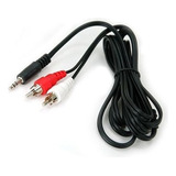 Cable Adaptador Audio Mini Plug 3,5mm M A 2 Rca Color Negro