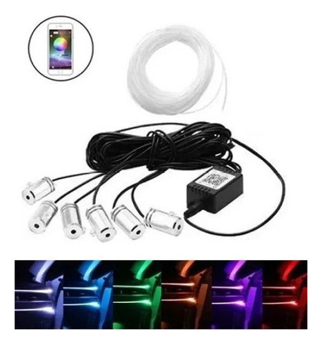 Luz Interior Del Coche Tira De Led 5in1 6m Rgb App Control