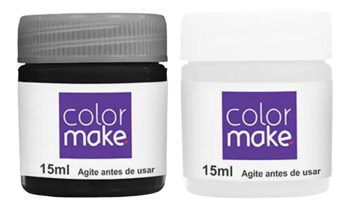 Kit Tinta Liquida Facial Colormake 15ml C/ 2 (preto/branco)