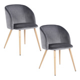 Pack 2 Sillas Comedor Lounge Terciopelo