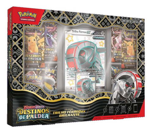 Box Pokémon Destinos De Paldea Trilho Féreo Ex Cartas Cards