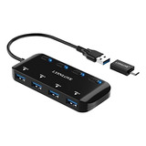 Hub Usb 3.0 De 4 Puertos Con Adaptador Usb C, Extensor Usb L