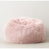 Puff Silla Peluche Oro Rosa Moderno Elegante 