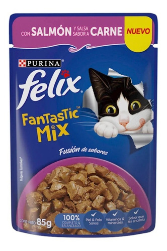 Felix Fantastic Mix Salmon Y Carne 15x85gr Purina 