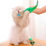 Juguete Para Gatos Forma De Ratón Con Hierba Gatera Catnip Color Verde
